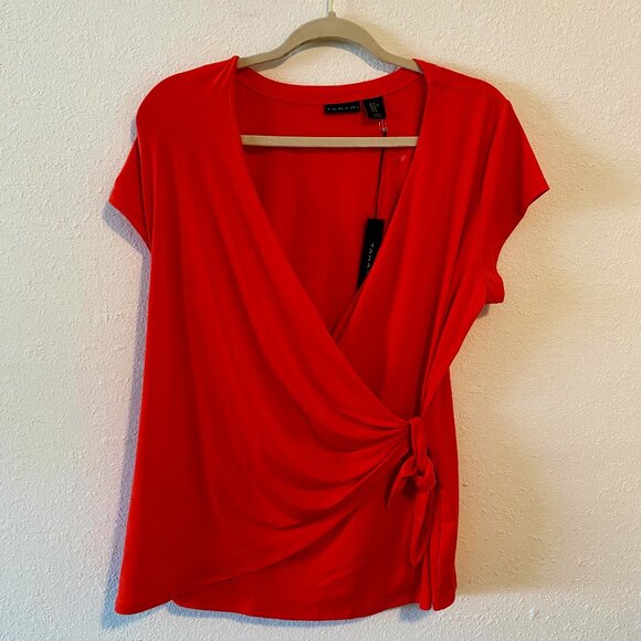 Tahari orange wrap blouse - Picture 1 of 3